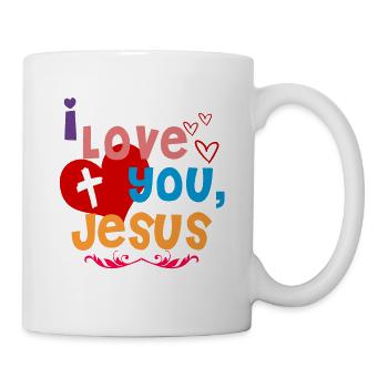 Ich liebe Jesus, Christlich, Liebe - Tasse - Weiß - Rechts