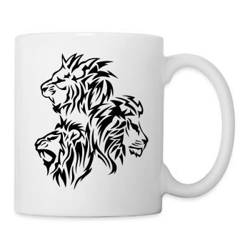lion tribal tatouage dessin 14030 - Mug blanc - blanc - Droite