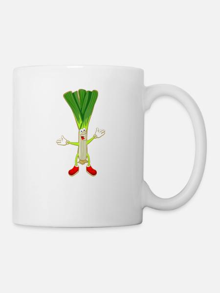 Lauch Schnittlauch Gemüse Leek Porree Grafik - Tasse - Weiß