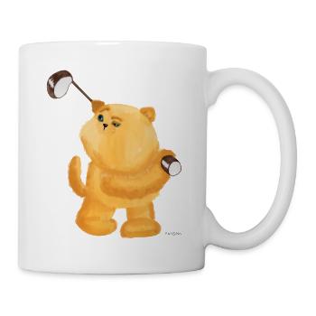 Golf Katze Sport Lustig Kind Spiel Spaß Geschenk - Tasse - Weiß - Rechts
