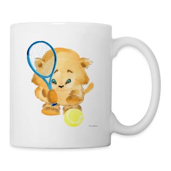 Balle de sport balle drôle cadeau mignonne chat enfant - Mug blanc - blanc - Droite