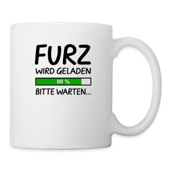 Furz Laden 90% Blähungen Blähung Furzen Lustig - Tasse - Weiß - Rechts