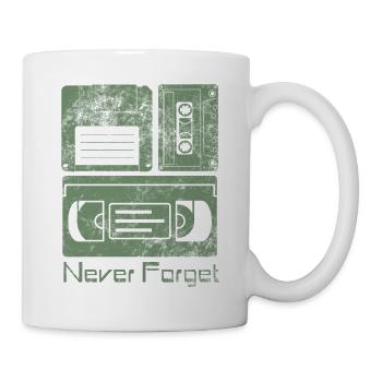 Never Forget Funny Floppy Disk VHS TAPE 80er 90er - Tasse - Weiß - Rechts