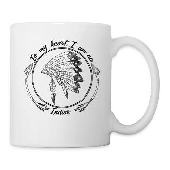 Indian Kopfschmuck Pfeil Ureinwohner Geschenk Herz - Tasse - Weiß - Rechts