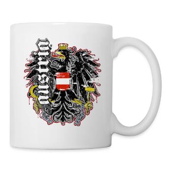 Austria T-Shirt with eagle coat of arms Austria Retro - Mug - white - Right