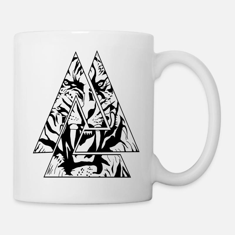 Tigre noir blanc - Mug blanc - blanc