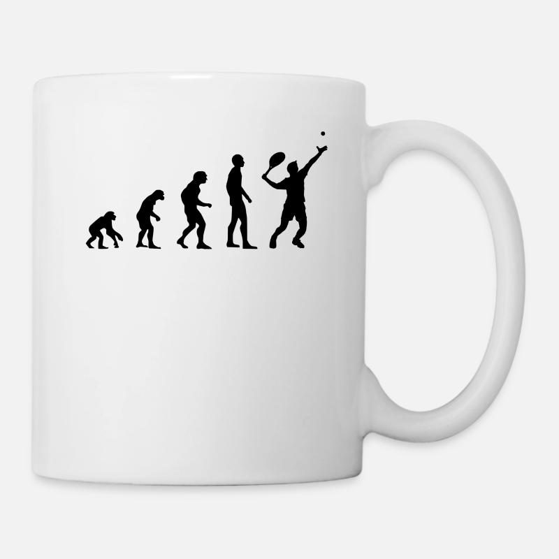 Tennislehrer Tennis Evolution Spruch Geschenk - Tasse - Weiß