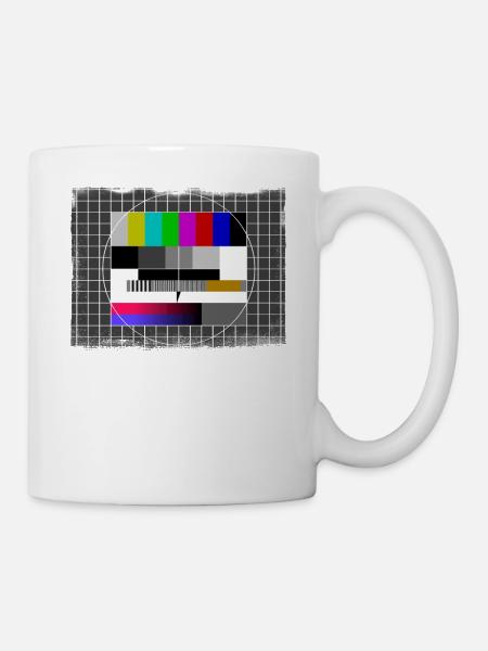 Testbild Sendepause 80's 80er TV Fernsehen - Tasse - Weiß