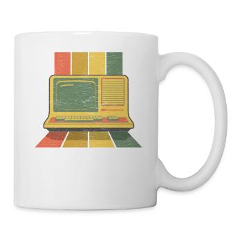 Retro Vintage Computer 80's Grunge - Tasse - Weiß - Rechts