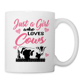 Nur ein Mädchen das Kühe liebt für den Bauernhof - Tasse - Weiß - Rechts