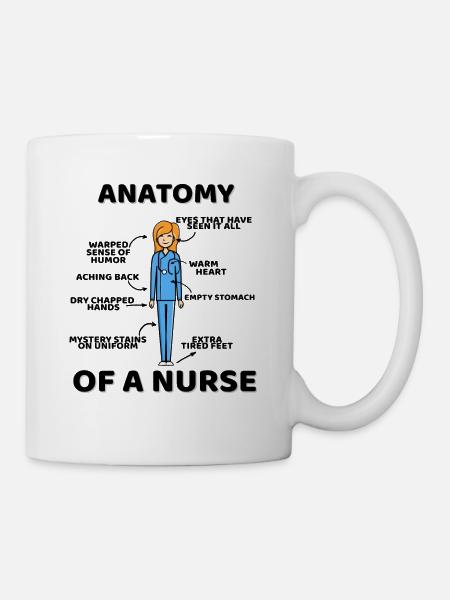 Anatomie d'un cadeau rigolo d'infirmière - Mug blanc - blanc