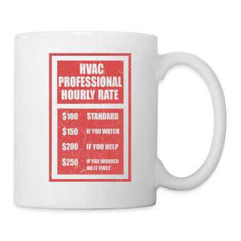 Hvac Professional Hourly Rate Mécatronicien froid - Mug blanc - blanc - Droite