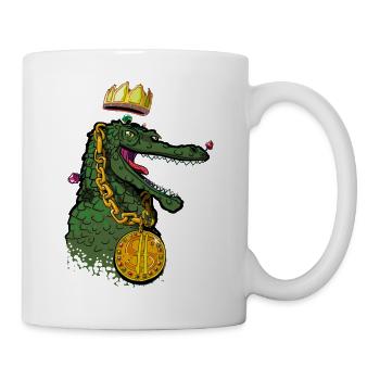 Crocodile avec chaine et couronne - Mug blanc - blanc - Droite