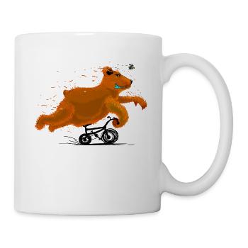 Cooler Bär radelt sein kleinen Fahrrad. - Tasse - Weiß - Rechts