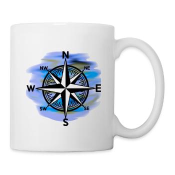 Wind rose compass maritime seafaring - Mug - white - Right