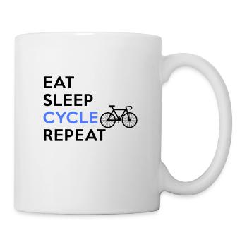 Eat Sleep Cycle Repeat Bicycle BMX Shirt - Mug - white - Right