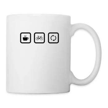 Coffee Cycle Repeat Bicycle BMX Shirt - Tasse - Weiß - Rechts