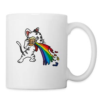 Party Feiern Bier kotzen Alkoholiker Säufer Rausch - Tasse - Weiß - Rechts