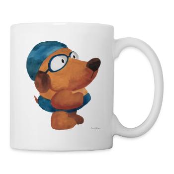 Schwimmen Wasser Sport Hund lustig Urlaub Geschenk - Tasse - Weiß - Rechts