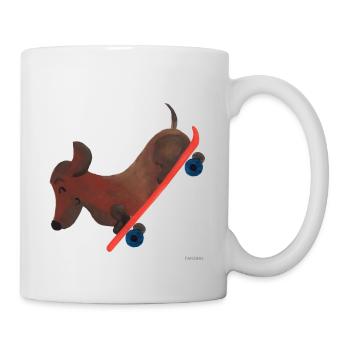 Skateboard dog gift kid funny cute sport - Mug - white - Right