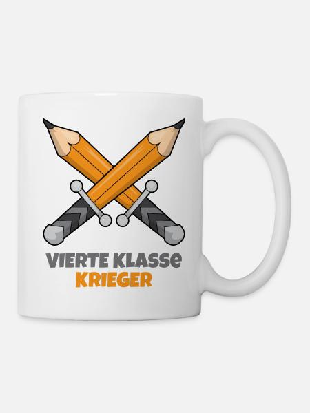 Vierte Klasse Grundschule Krieger Geschenk - Tasse - Weiß