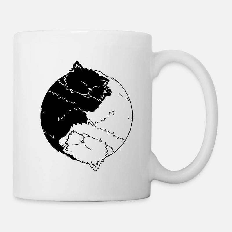 Chat Ying Yang Katezen chat - Mug blanc - blanc