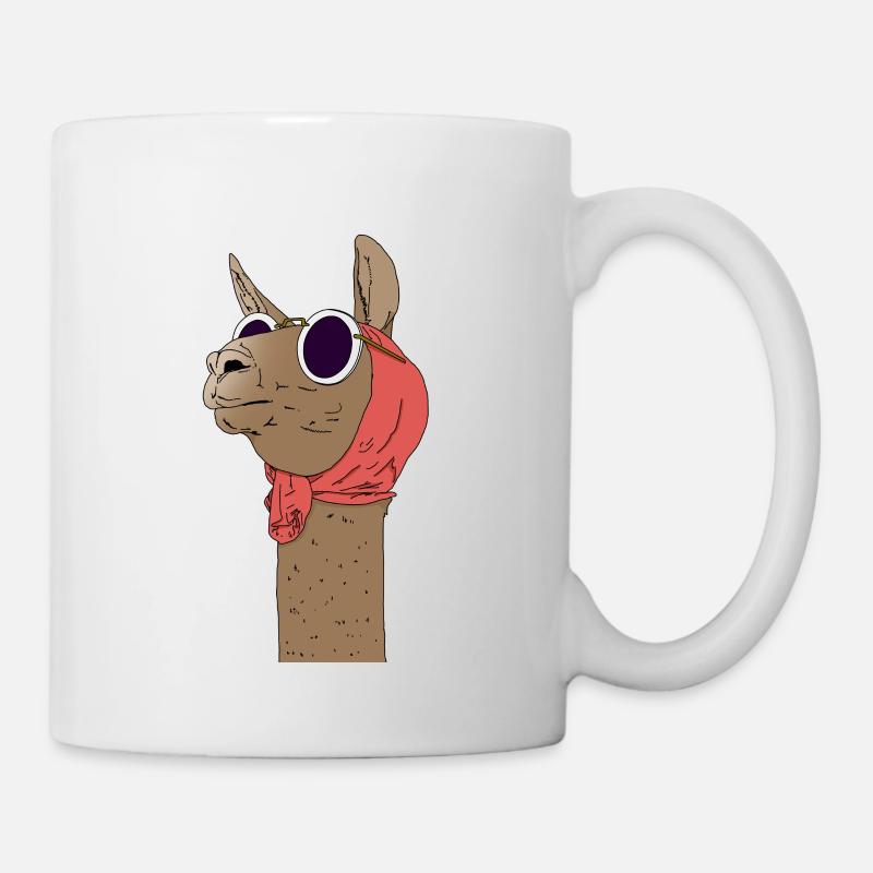 Funny Llama with headscarf Gift idea for alpaca - Mug - white