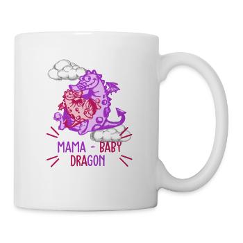 Mom dragon u dragon baby fantasy dragon graphic - Mug - white - Right