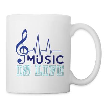 Musik ist LEBEN Herzschlag Geschenkidee - Tasse - Weiß - Rechts