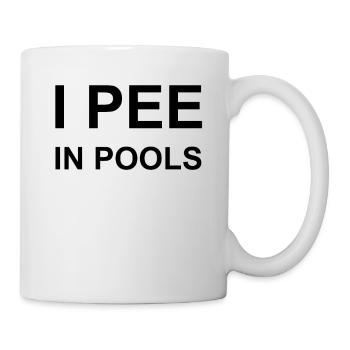 i pee in pools black - Tasse - Weiß - Rechts