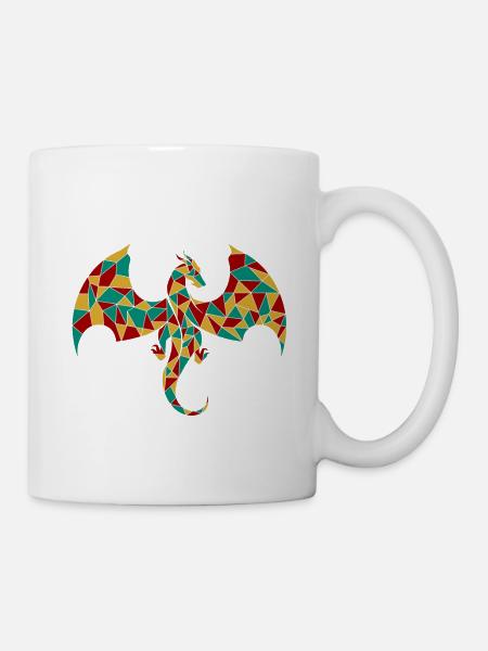 Geometric Dragon Chinese Horoscope Gift - Mug - white