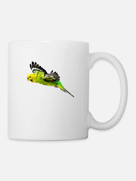 Wellensittich Vogel - Tasse - Weiß