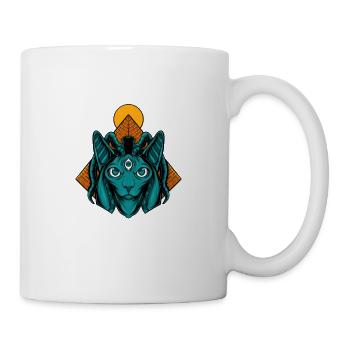 Cadeau pyramide chat Egypte - Mug blanc - blanc - Droite