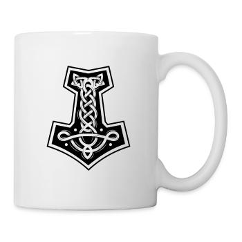 Mjolnir Thors hammer Wikinger Krieger Geschenk - Tasse - Weiß - Rechts