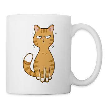 Chat en colère ou mignon - Mug blanc - blanc - Droite