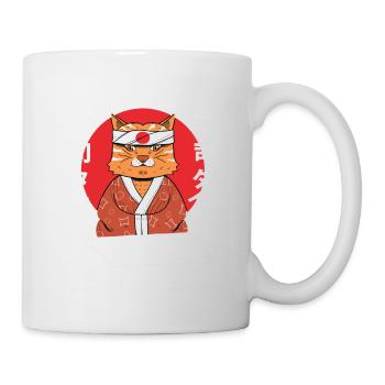 Japanische coole süße Katze Mieze Miau Kater Tier - Tasse - Weiß - Rechts