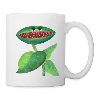 Pflanze Fleisch fressen lustig Kinder Geschenk - Tasse - Weiß - Rechts