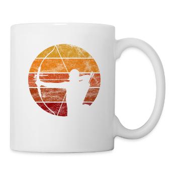 Archery shooting sport vintage retro gift - Mug - white - Right