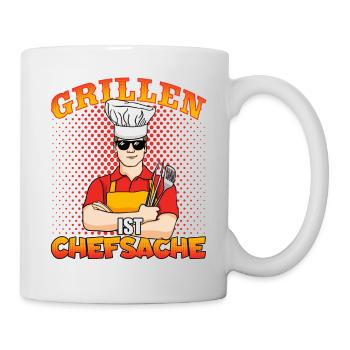 Grillen ist Chefsache - Grill Party Spruch - Tasse - Weiß - Rechts