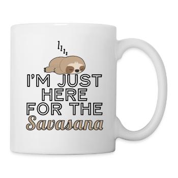 Paresse je suis juste ici pour la Savasana - Mug blanc - blanc - Droite