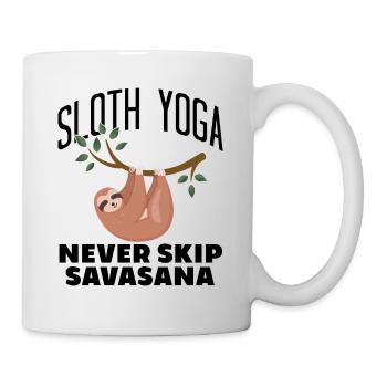 Sloth Yoga Never Skip Savasana - Mug - white - Right