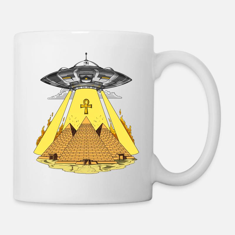 Alien Abduction Pyramides Egyptiennes OVNI Anunnaki - Mug blanc - blanc