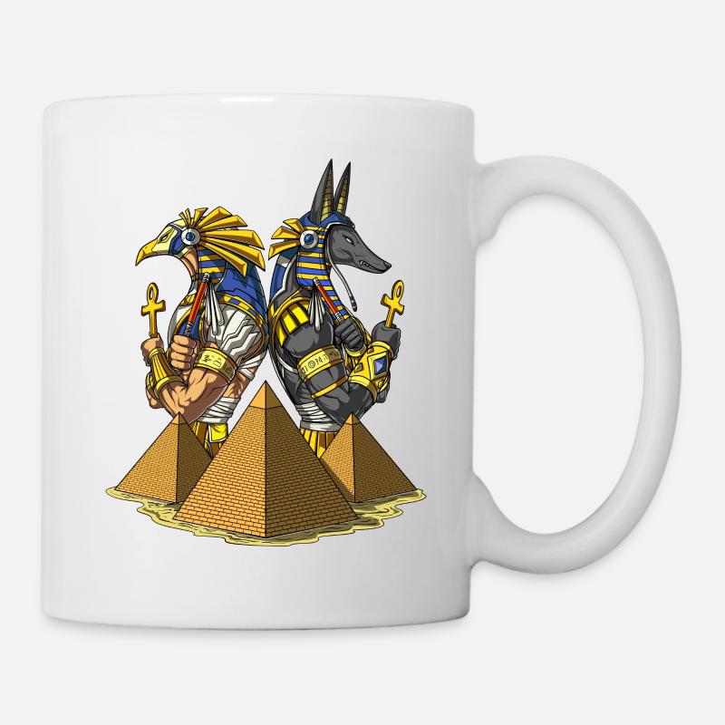 Anubis Ra Mythologie des pyramides anciennes - Mug blanc - blanc