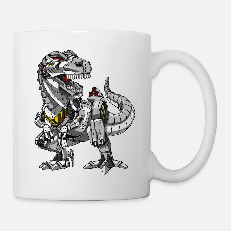 Monstre robot dinosaure t-rex - Mug blanc - blanc