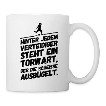Fußball Lustige Coole Sprüche Torwart - Tasse - Weiß - Rechts
