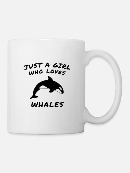 Just a Girl who loves Whales - Orca Shirt - Tasse - Weiß
