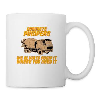 Concrete pumper concrete pump mixer construction worker - Mug - white - Right