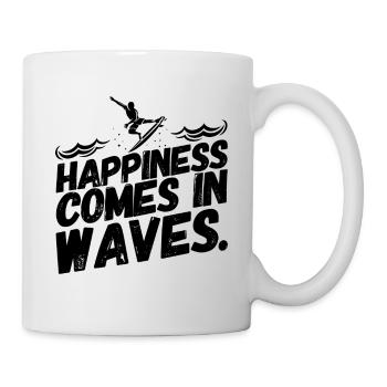 Surfen Surfer Surf Lustig Sprüche Glück - Tasse - Weiß - Rechts