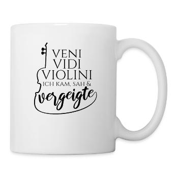 Veni Vidi Violini I came and saw the violin - Mug - white - Right