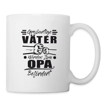 Papa Opa Geschenk - Beförderung vom Vater zum Opa - Tasse - Weiß - Rechts